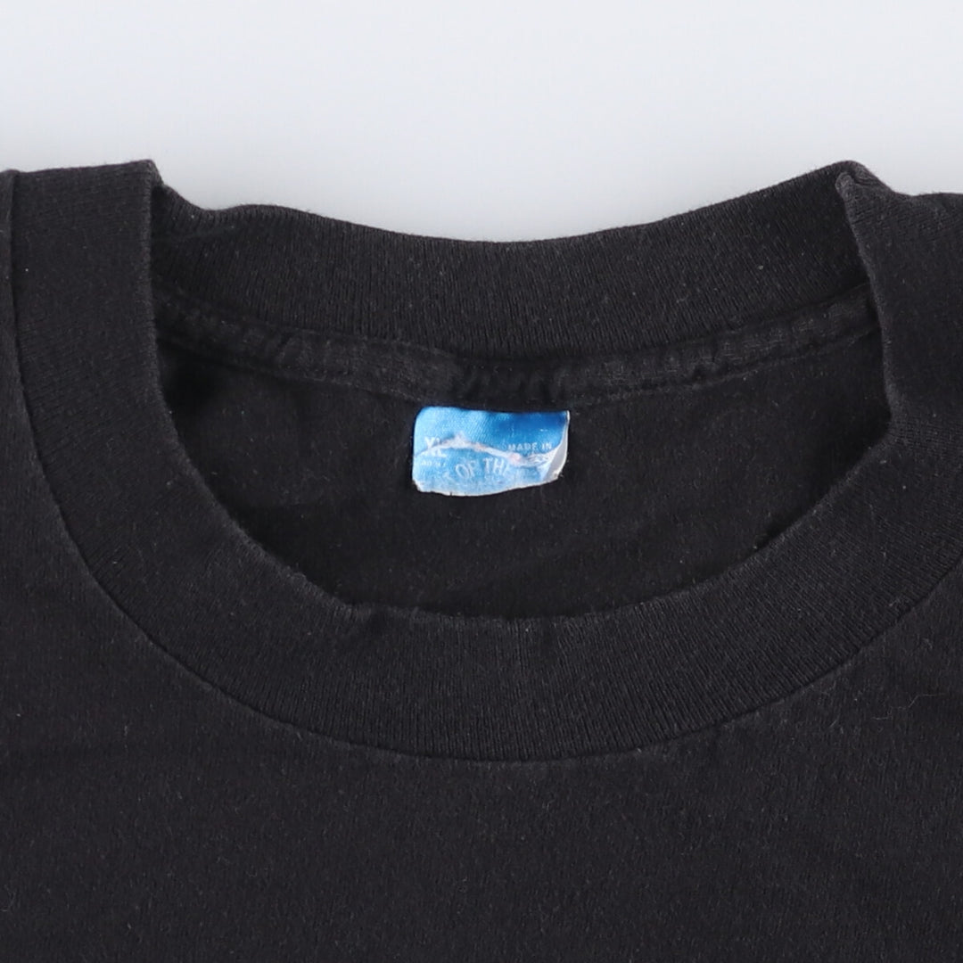 90'S THE BOSS PEACOCK PAPERS Printed T-shirt Made in USA Men's XL Vintage cotton black type Vintage Second Hand