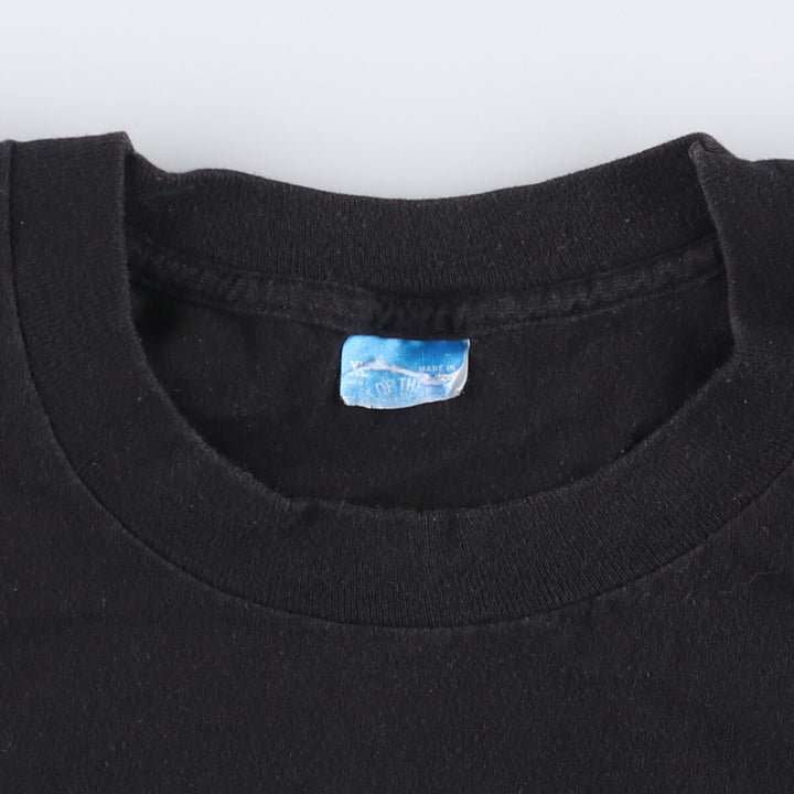 90'S THE BOSS PEACOCK PAPERS Printed T-shirt Made in USA Men's XL Vintage cotton black type Vintage Second Hand