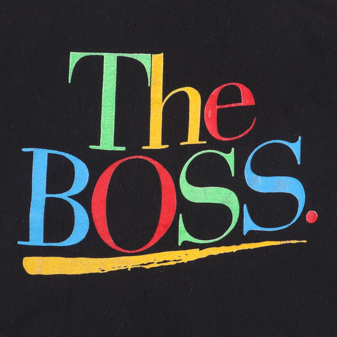 90'S THE BOSS PEACOCK PAPERS Printed T-shirt Made in USA Men's XL Vintage cotton black type Vintage Second Hand