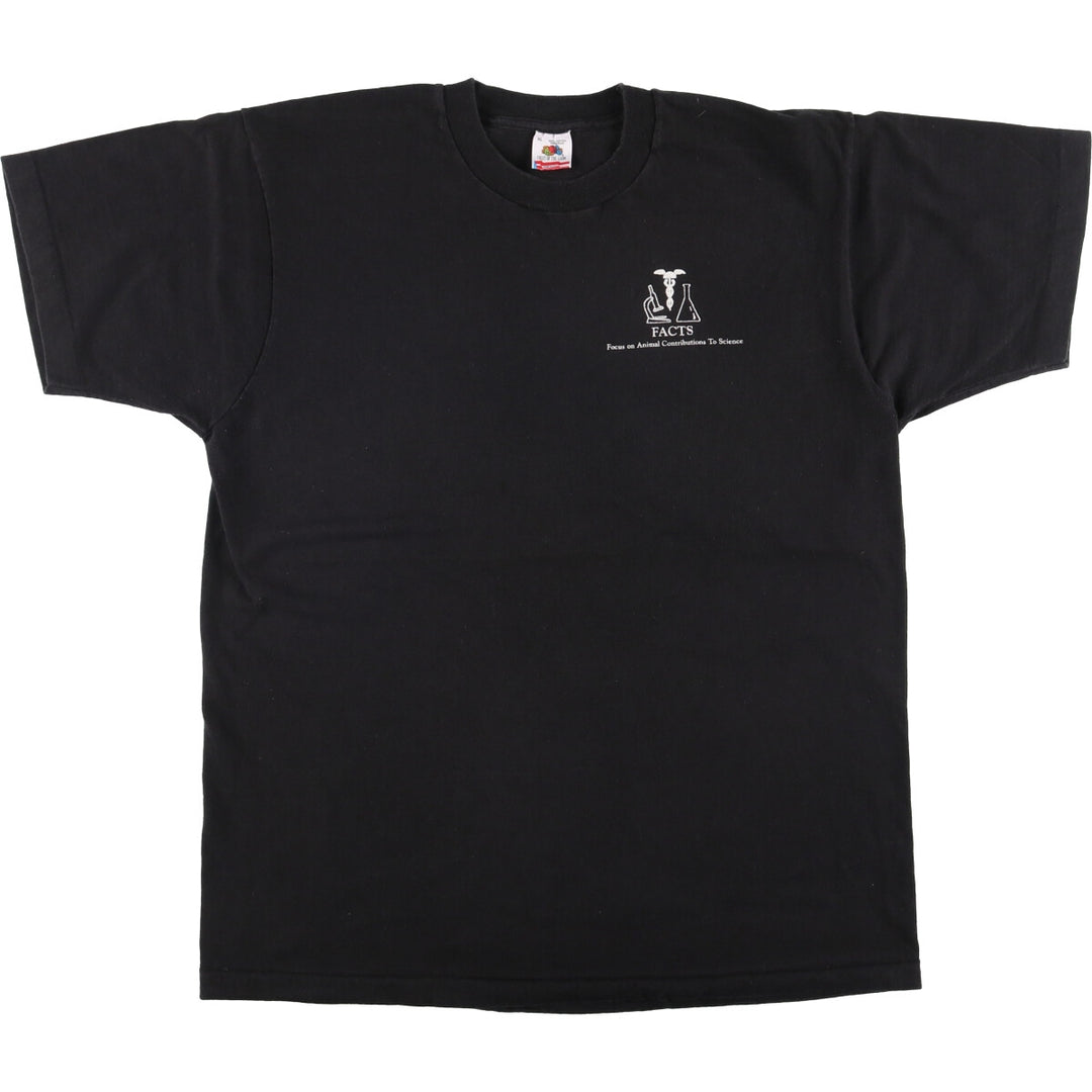 90'S Fruit of the Loom Message Print T-Shirt Made in USA Men's XL Vintage cotton black type Vintage Second Hand