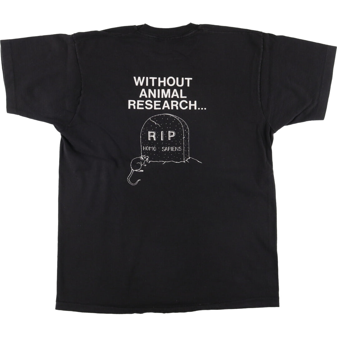 90'S Fruit of the Loom Message Print T-Shirt Made in USA Men's XL Vintage cotton black type Vintage Second Hand