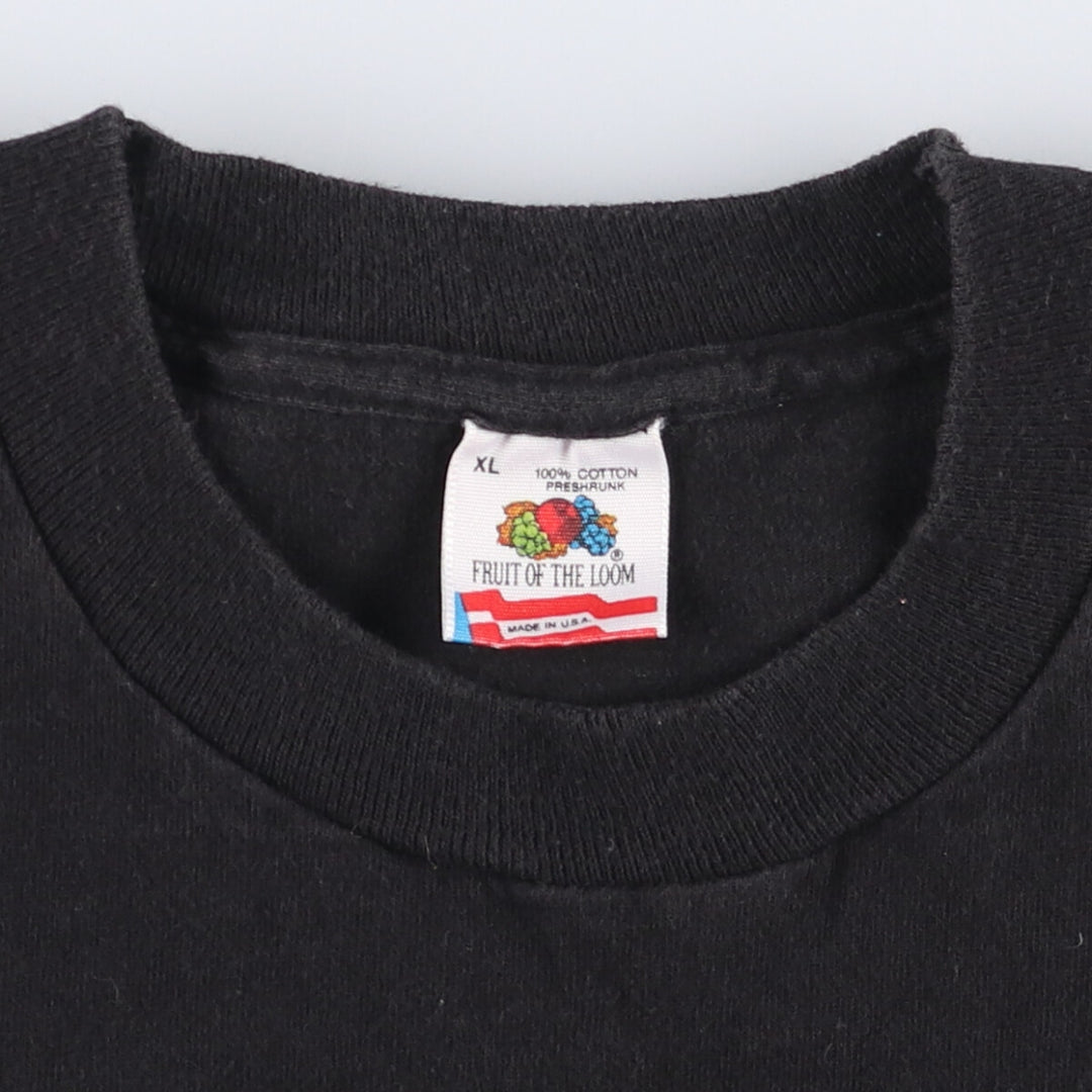 90'S Fruit of the Loom Message Print T-Shirt Made in USA Men's XL Vintage cotton black type Vintage Second Hand