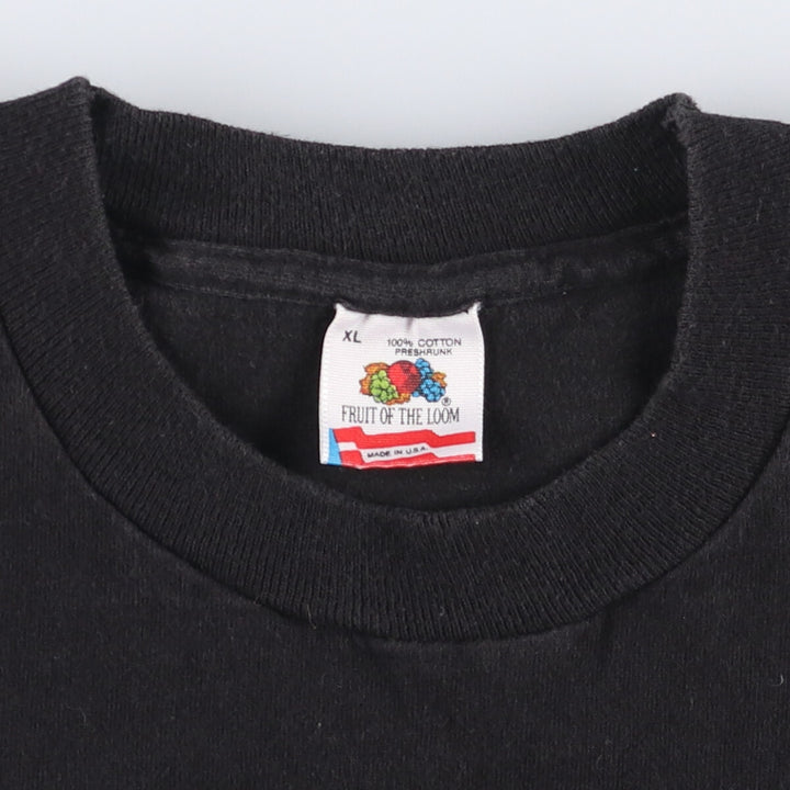 90'S Fruit of the Loom Message Print T-Shirt Made in USA Men's XL Vintage cotton black type Vintage Second Hand