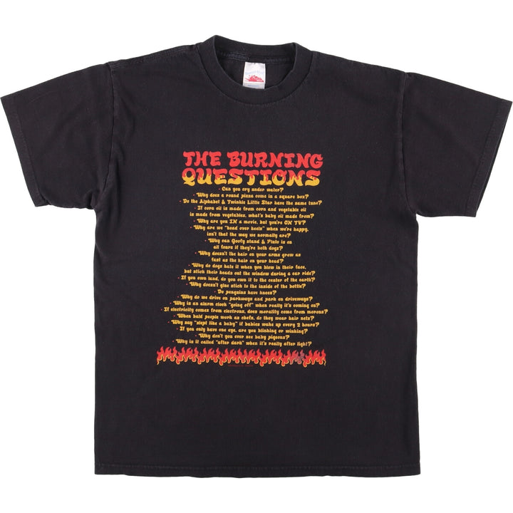 90'S Tennessee River Message Print T-Shirt Men's M Size Vintage cotton black type Vintage Second Hand