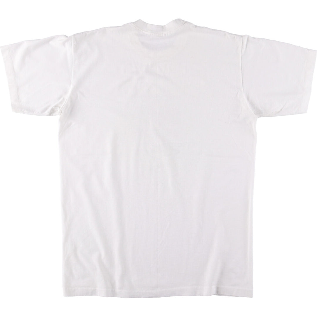 90'S CENTER STAR Message Print T-shirt Made in USA Men's XL Vintage cotton white type Vintage Second Hand