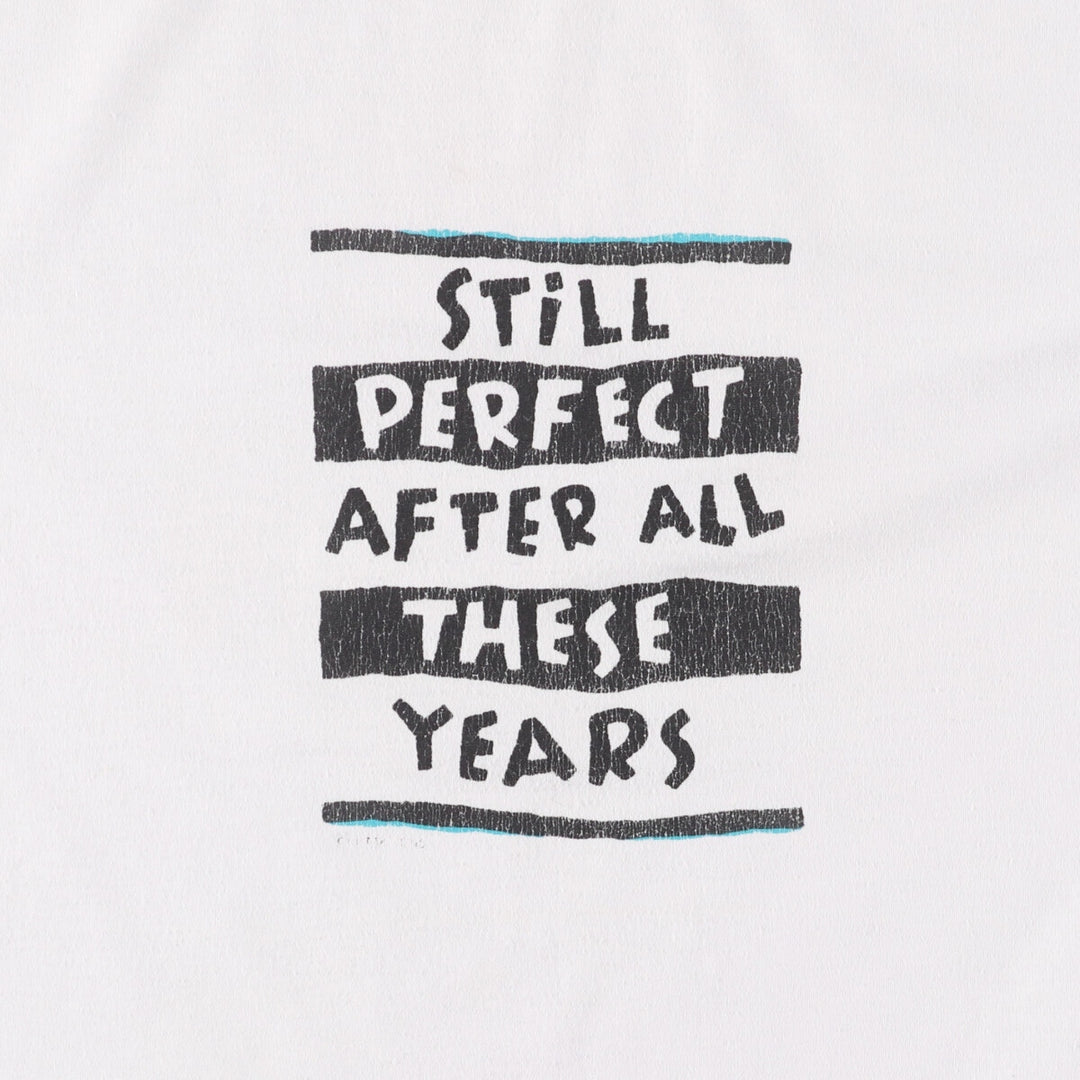 90'S CENTER STAR Message Print T-shirt Made in USA Men's XL Vintage cotton white type Vintage Second Hand