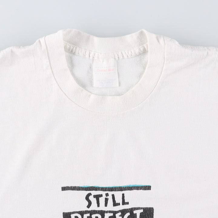 90'S CENTER STAR Message Print T-shirt Made in USA Men's XL Vintage cotton white type Vintage Second Hand