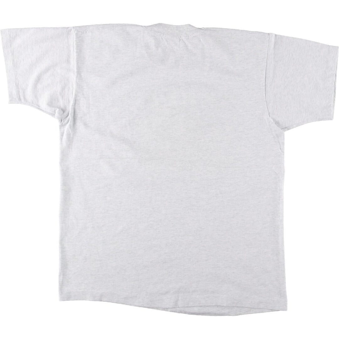 90'S Fruit of the Loom printed T-shirt, made in the USA, men's XL size, vintage cotton gray type Vintage Second Hand