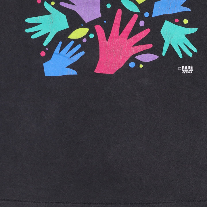 90'S ONEITA Message Print T-Shirt Made in USA Men's XL Vintage cotton black type Vintage Second Hand
