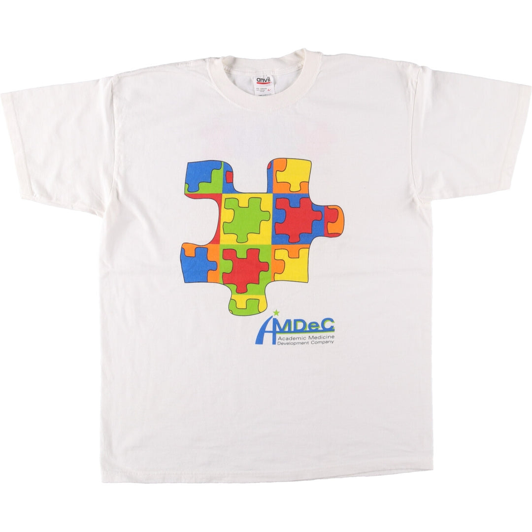 90'S ONEITA Advertising T-shirt Made in USA Men's L Vintage cotton white type Vintage Second Hand