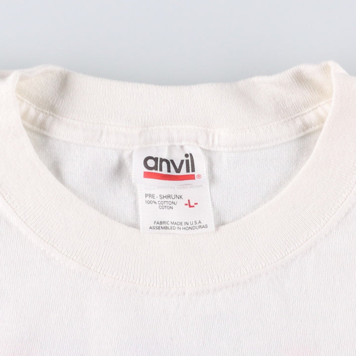 90'S ONEITA Advertising T-shirt Made in USA Men's L Vintage cotton white type Vintage Second Hand