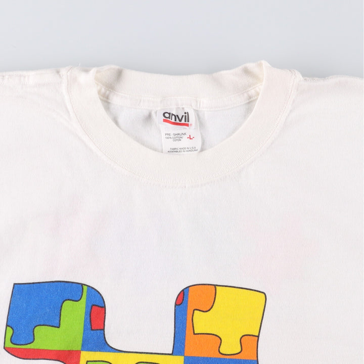 90'S ONEITA Advertising T-shirt Made in USA Men's L Vintage cotton white type Vintage Second Hand