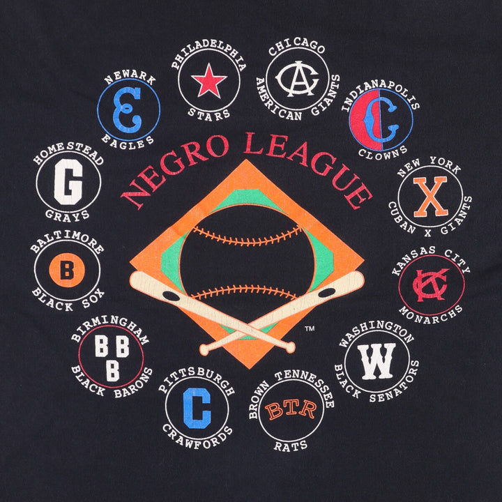 90'S MIRO NEGRO LEAGUE Negro League sports print T-shirt, men's XL size, vintage cotton black type Vintage Second Hand