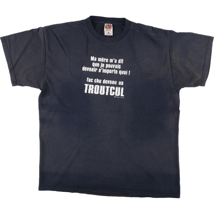90'S Fruit of the Loom Heavy Cotton Message Print T-Shirt Men's XL Vintage cotton black type Vintage Second Hand