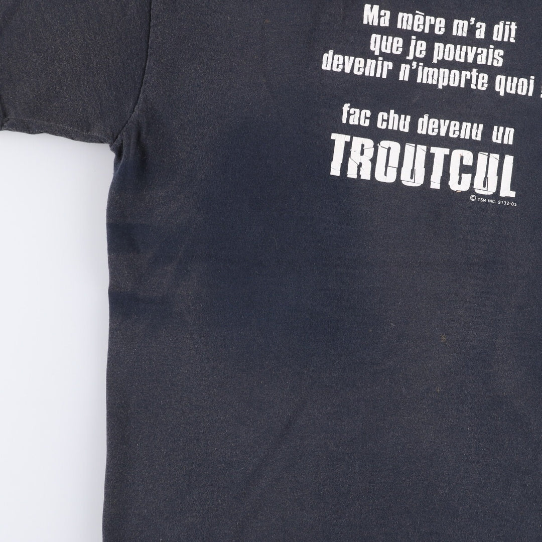 90'S Fruit of the Loom Heavy Cotton Message Print T-Shirt Men's XL Vintage cotton black type Vintage Second Hand