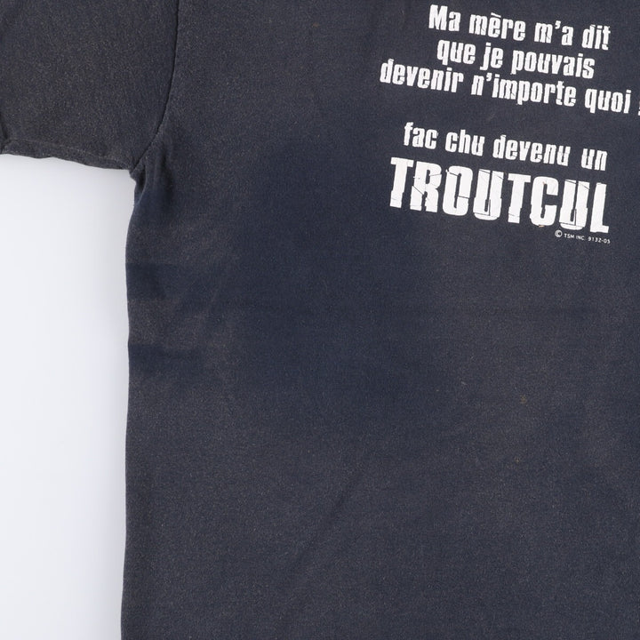 90'S Fruit of the Loom Heavy Cotton Message Print T-Shirt Men's XL Vintage cotton black type Vintage Second Hand