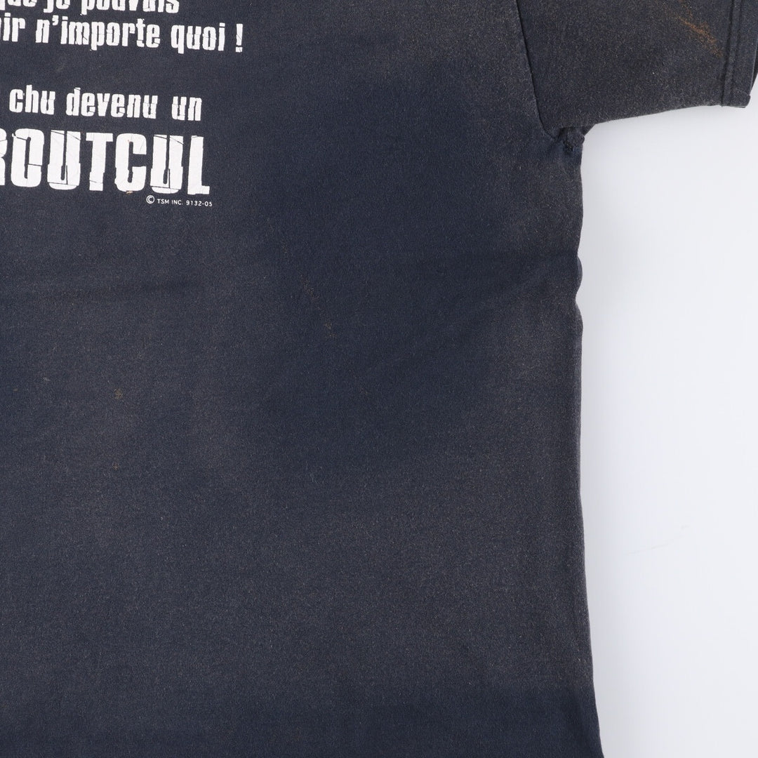 90'S Fruit of the Loom Heavy Cotton Message Print T-Shirt Men's XL Vintage cotton black type Vintage Second Hand