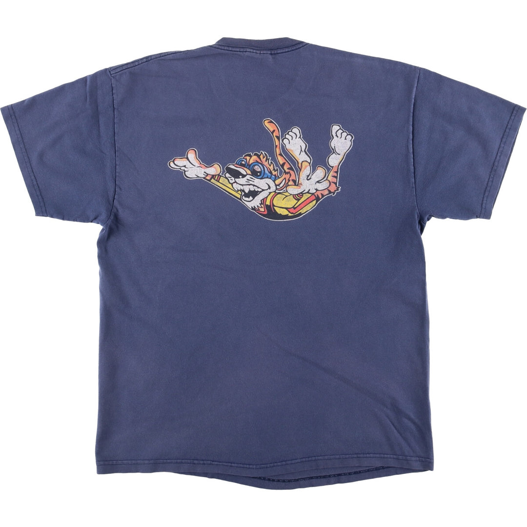 90'S Hanes BEEFY-T printed T-shirt, men's size L, vintage cotton navy blue type Vintage Second Hand