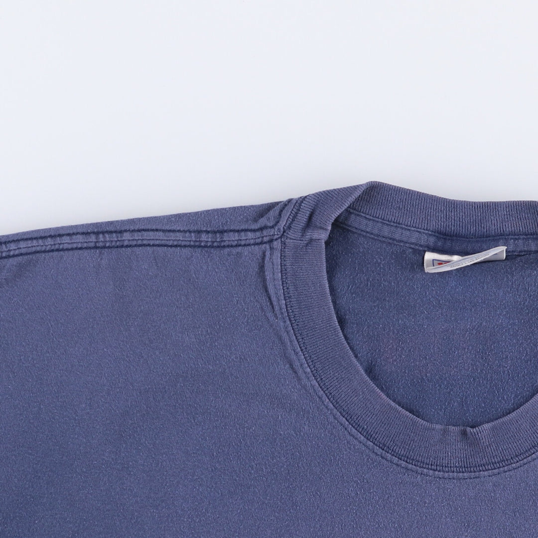 90'S Hanes BEEFY-T printed T-shirt, men's size L, vintage cotton navy blue type Vintage Second Hand