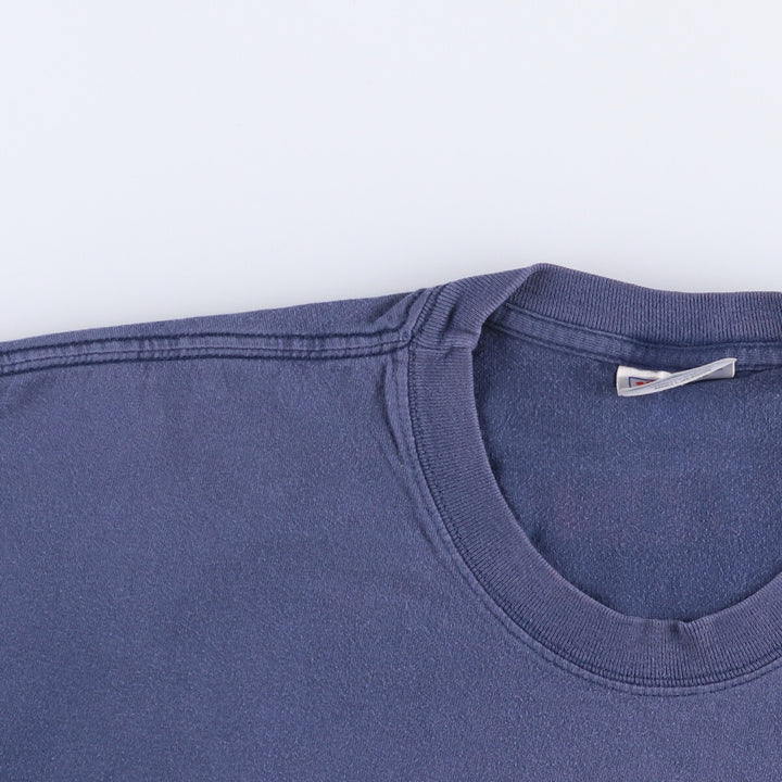 90'S Hanes BEEFY-T printed T-shirt, men's size L, vintage cotton navy blue type Vintage Second Hand