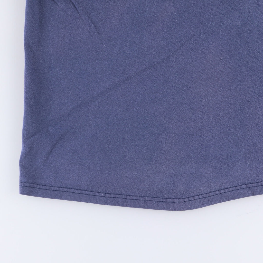 90'S Hanes BEEFY-T printed T-shirt, men's size L, vintage cotton navy blue type Vintage Second Hand
