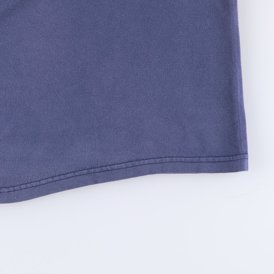 90'S Hanes BEEFY-T printed T-shirt, men's size L, vintage cotton navy blue type Vintage Second Hand