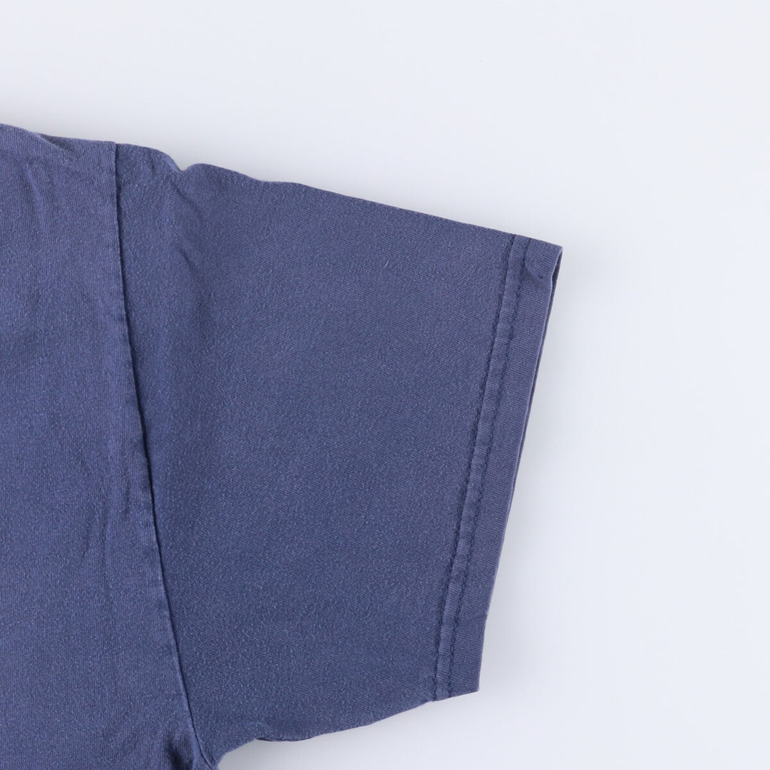 90'S Hanes BEEFY-T printed T-shirt, men's size L, vintage cotton navy blue type Vintage Second Hand