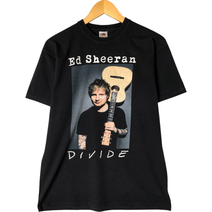 ED SHEERAN Ed Sheeran Band T-shirt Band T Men's M size cotton black type Vintage Second Hand
