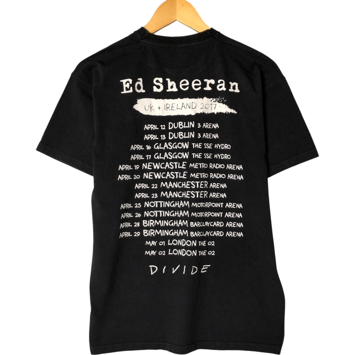ED SHEERAN Ed Sheeran Band T-shirt Band T Men's M size cotton black type Vintage Second Hand