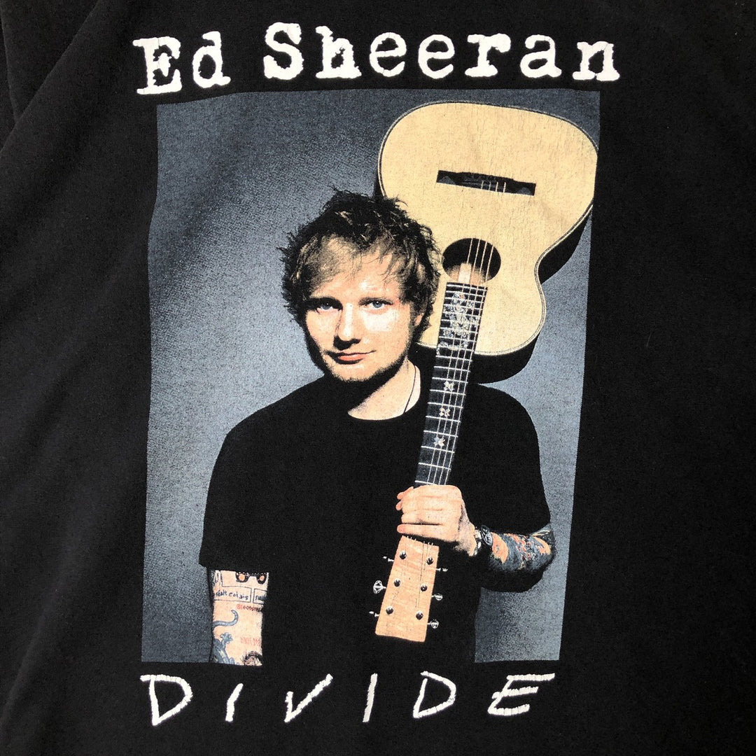 ED SHEERAN Ed Sheeran Band T-shirt Band T Men's M size cotton black type Vintage Second Hand