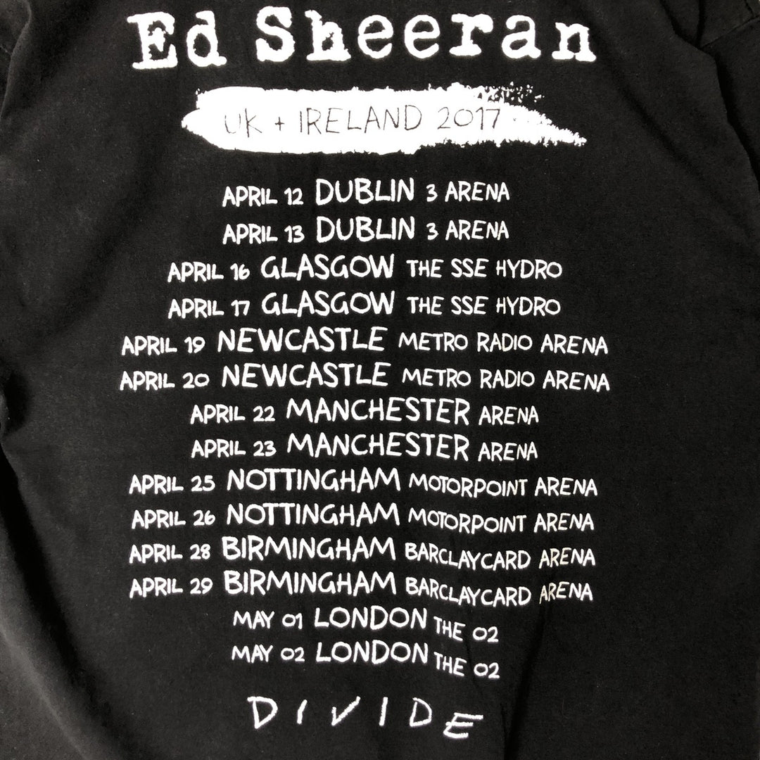ED SHEERAN Ed Sheeran Band T-shirt Band T Men's M size cotton black type Vintage Second Hand