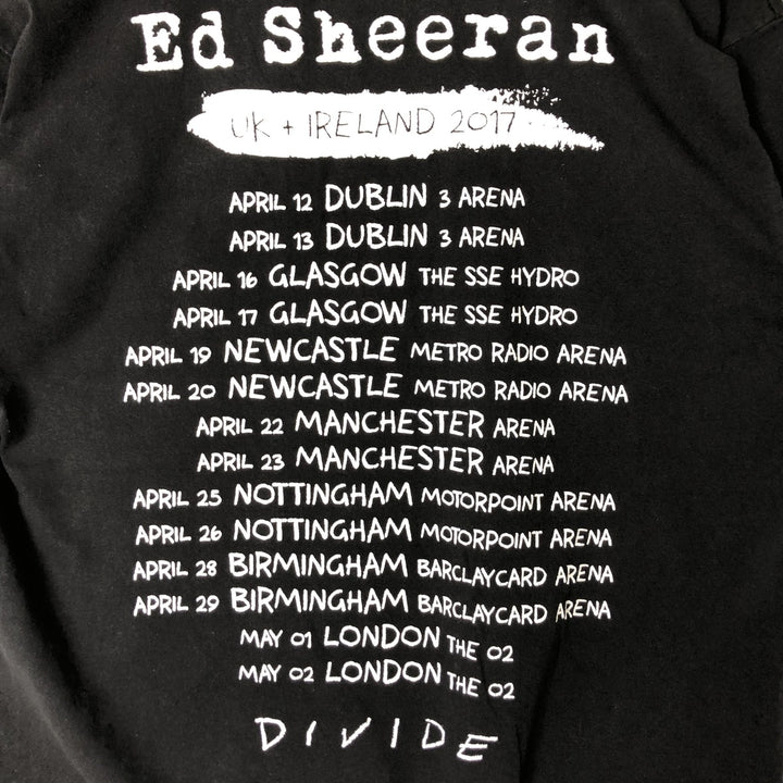 ED SHEERAN Ed Sheeran Band T-shirt Band T Men's M size cotton black type Vintage Second Hand