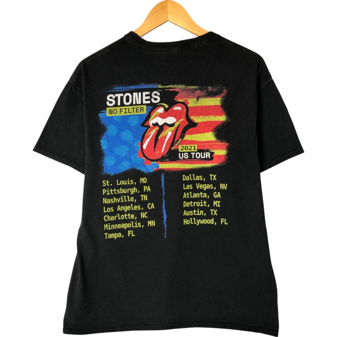 The Rolling Stones Band T-shirt, Band T, Men's L size cotton black type Vintage Second Hand