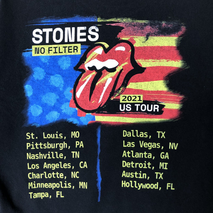 The Rolling Stones Band T-shirt, Band T, Men's L size cotton black type Vintage Second Hand