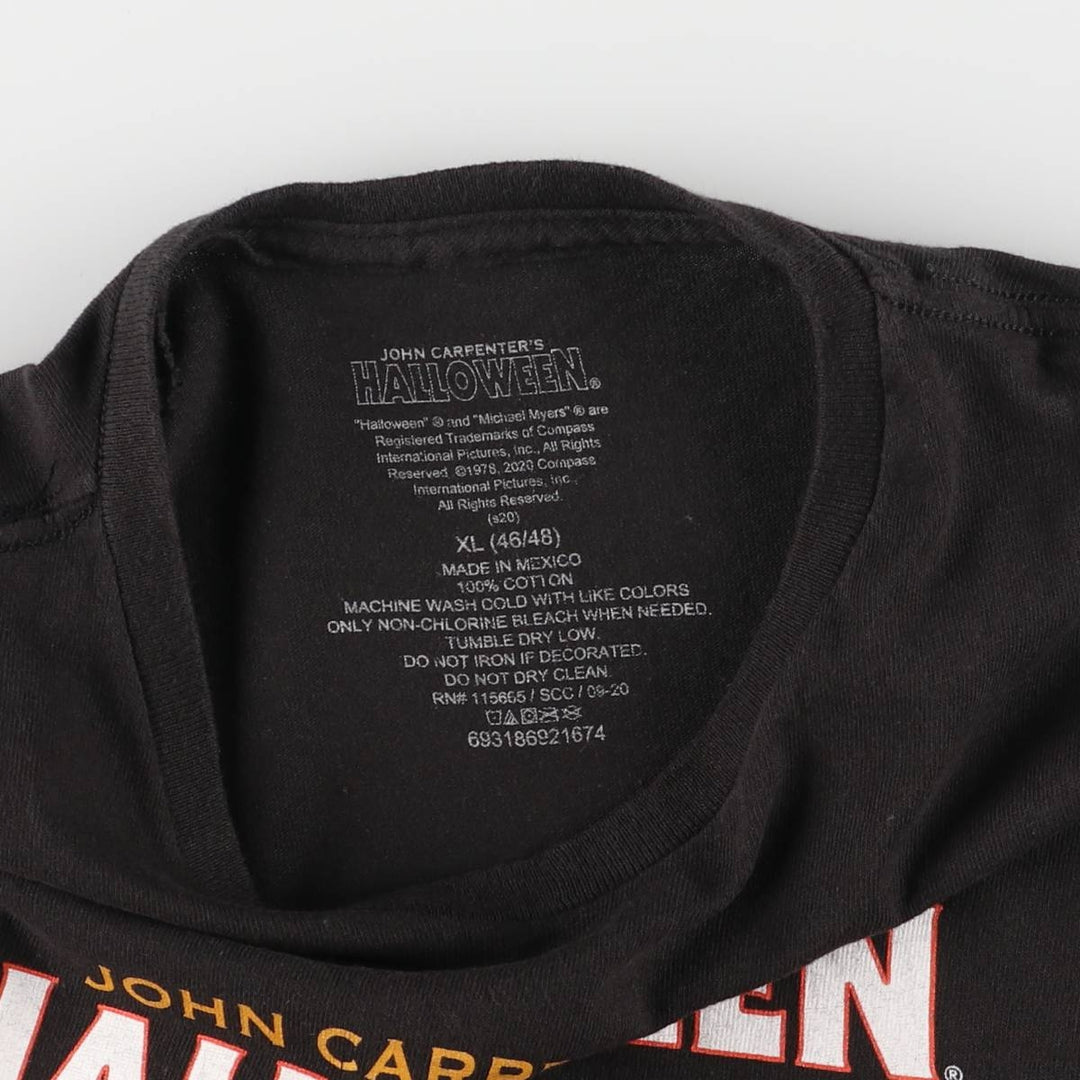 HALOWWEEN Halloween Movie T-shirt Men's XL size cotton black type Vintage Second Hand