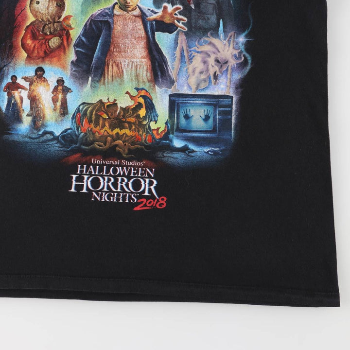 HOLLOWEEN HORROR NIGHTS Halloween Horror Nights Advertising T-shirt Men's L equivalent unclear black type Vintage Second Hand