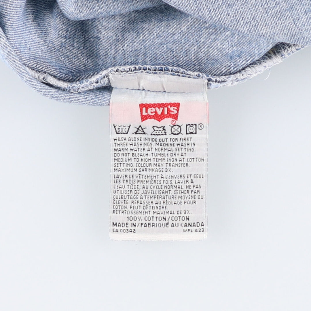 90'S Levi's 501-0193 Straight Denim Pants Made in Canada Men's W30 Vintage cotton blue type Vintage Second Hand