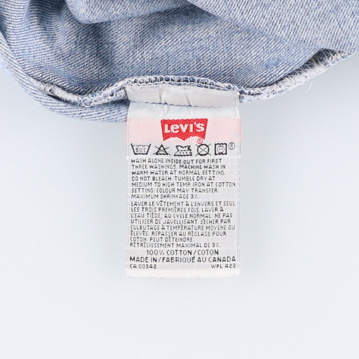 90'S Levi's 501-0193 Straight Denim Pants Made in Canada Men's W30 Vintage cotton blue type Vintage Second Hand