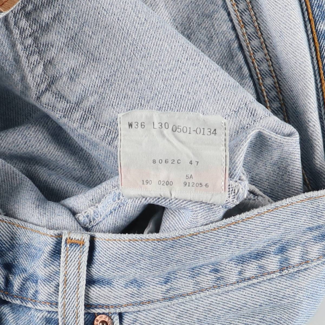 00'S Levi's 0501-0134 Straight denim pants for men, size w34 cotton blue type Vintage Second Hand