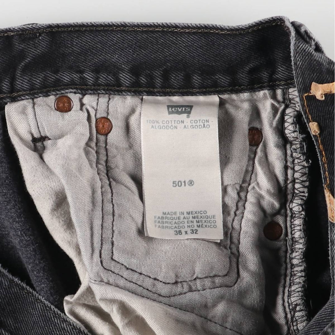Levi's 501 Black Denim Straight Denim Pants for Men, W35 cotton black type Vintage Second Hand
