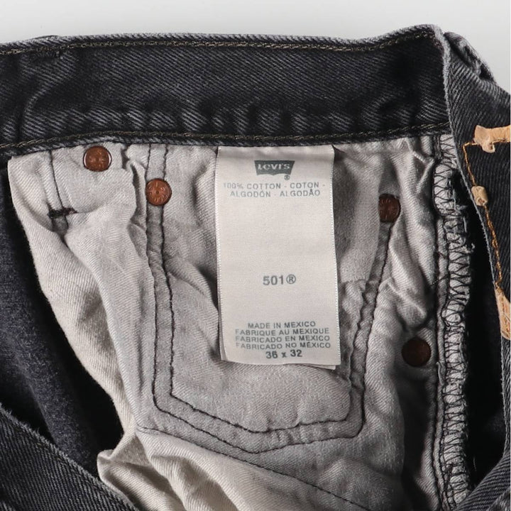 Levi's 501 Black Denim Straight Denim Pants for Men, W35 cotton black type Vintage Second Hand