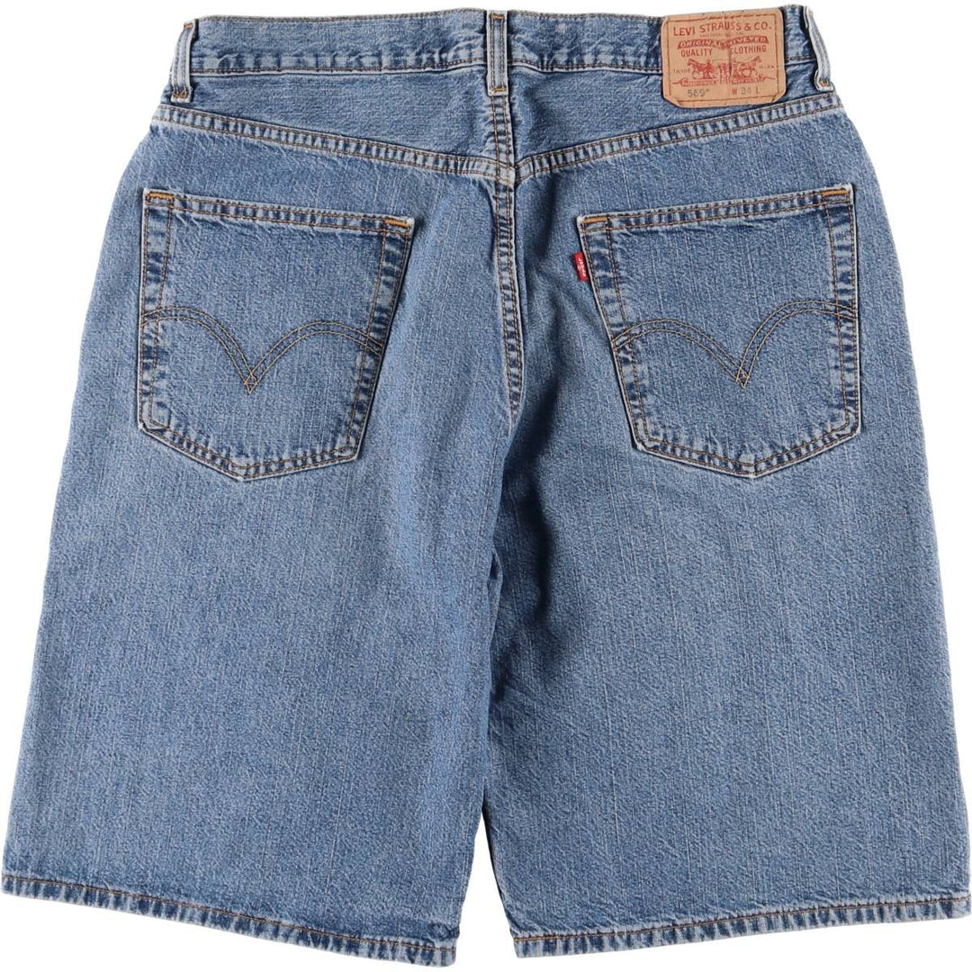 Levi's 569 LOOSE STRAIGHT denim shorts, half pants, men's w35 equivalent cotton blue type Vintage Second Hand
