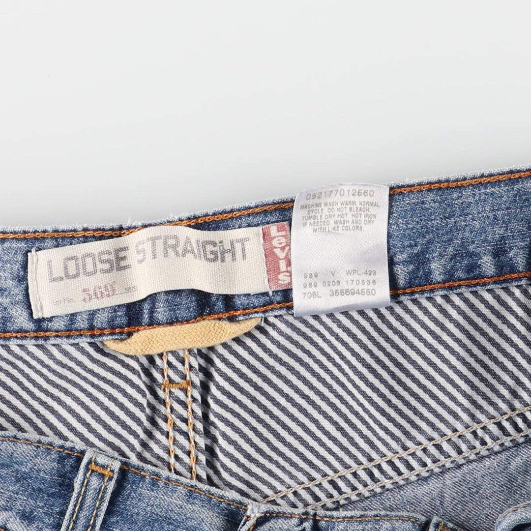 Levi's 569 LOOSE STRAIGHT denim shorts, half pants, men's w35 equivalent cotton blue type Vintage Second Hand