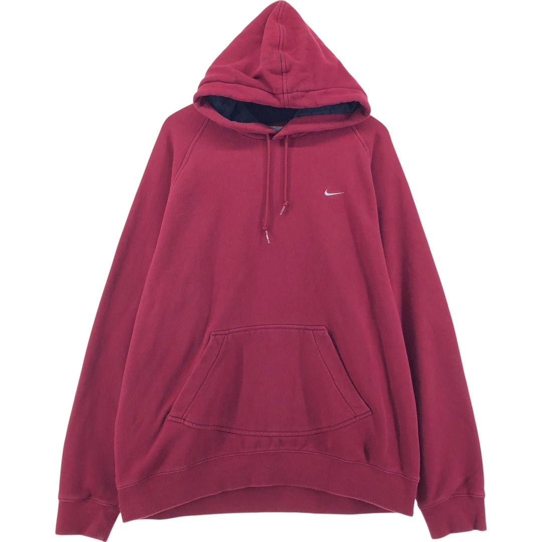 00'S Nike Sweat Pullover Hoodie Men's XL Size cotton wine-red Vintage Second Hand