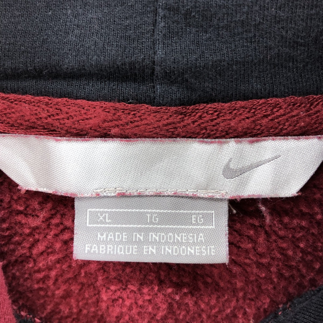 00'S Nike Sweat Pullover Hoodie Men's XL Size cotton wine-red Vintage Second Hand