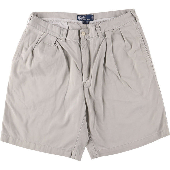 Ralph Lauren POLO by Ralph Lauren TYLER SHORT Two-pleat chino shorts, short pants, men's size W34 cotton gray type Vintage Second Hand