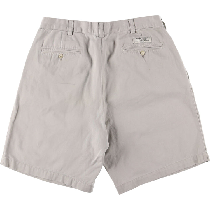 Ralph Lauren POLO by Ralph Lauren TYLER SHORT Two-pleat chino shorts, short pants, men's size W34 cotton gray type Vintage Second Hand