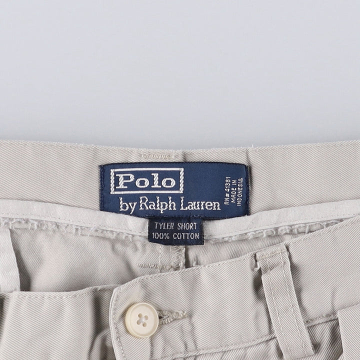 Ralph Lauren POLO by Ralph Lauren TYLER SHORT Two-pleat chino shorts, short pants, men's size W34 cotton gray type Vintage Second Hand