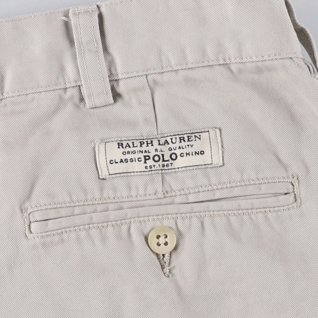 Ralph Lauren POLO by Ralph Lauren TYLER SHORT Two-pleat chino shorts, short pants, men's size W34 cotton gray type Vintage Second Hand