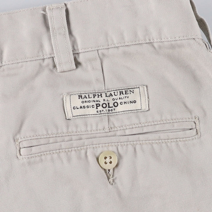 Ralph Lauren POLO by Ralph Lauren TYLER SHORT Two-pleat chino shorts, short pants, men's size W34 cotton gray type Vintage Second Hand